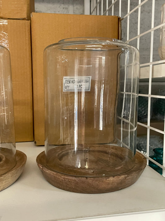 Clear Jar with Wood bottom