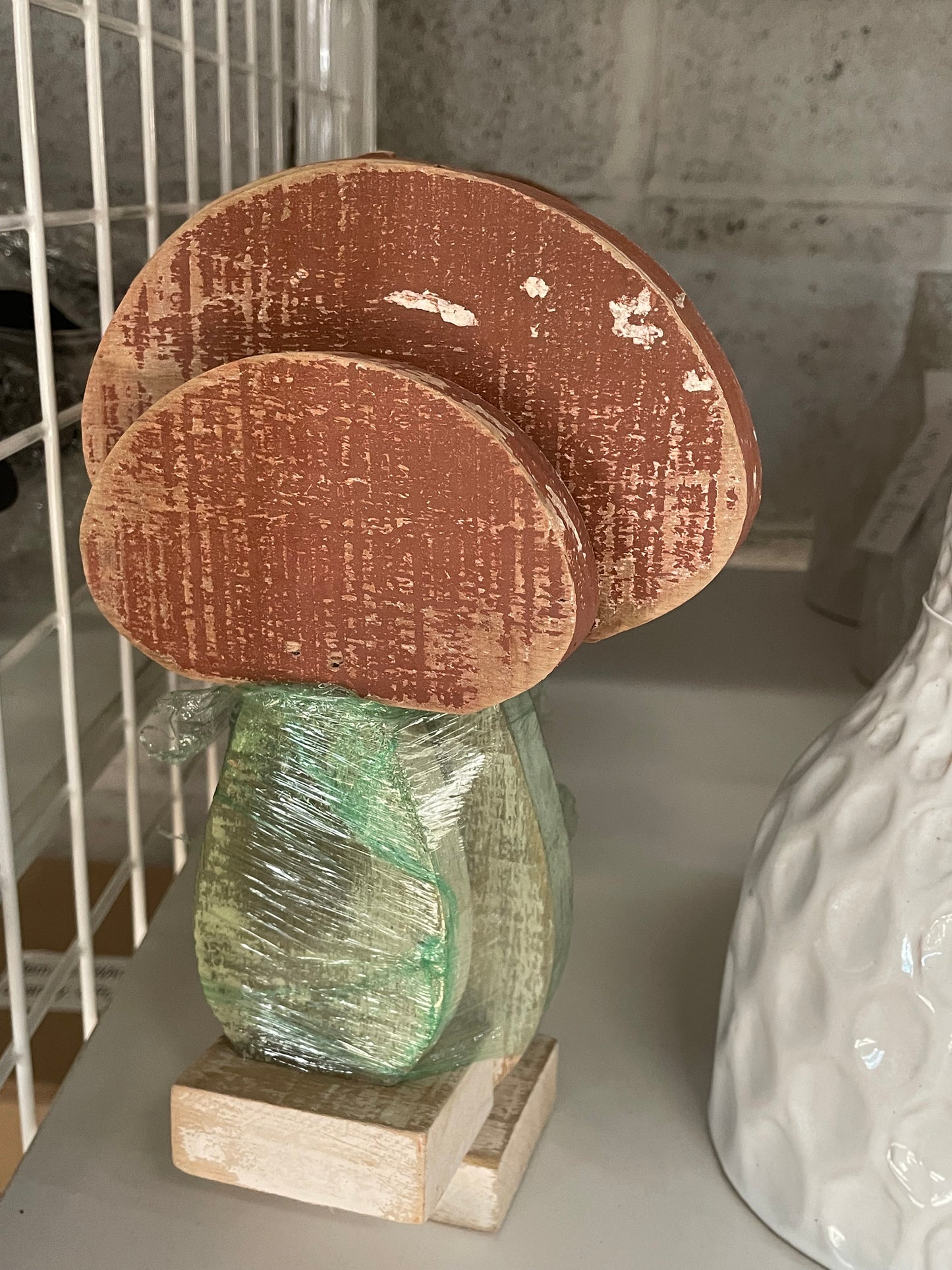 Mushroom sculpture wood