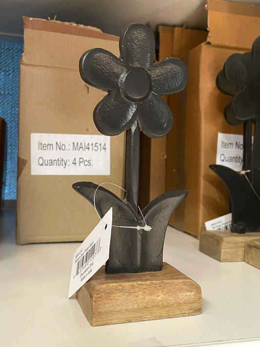 Spring Black Flower Sculptures - Various Sizes