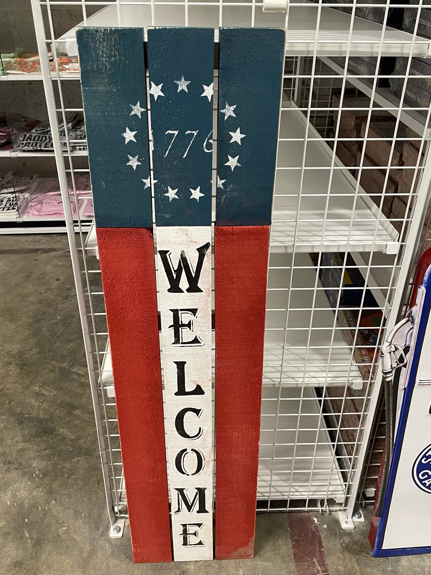 1776 Wood Welcome Sign