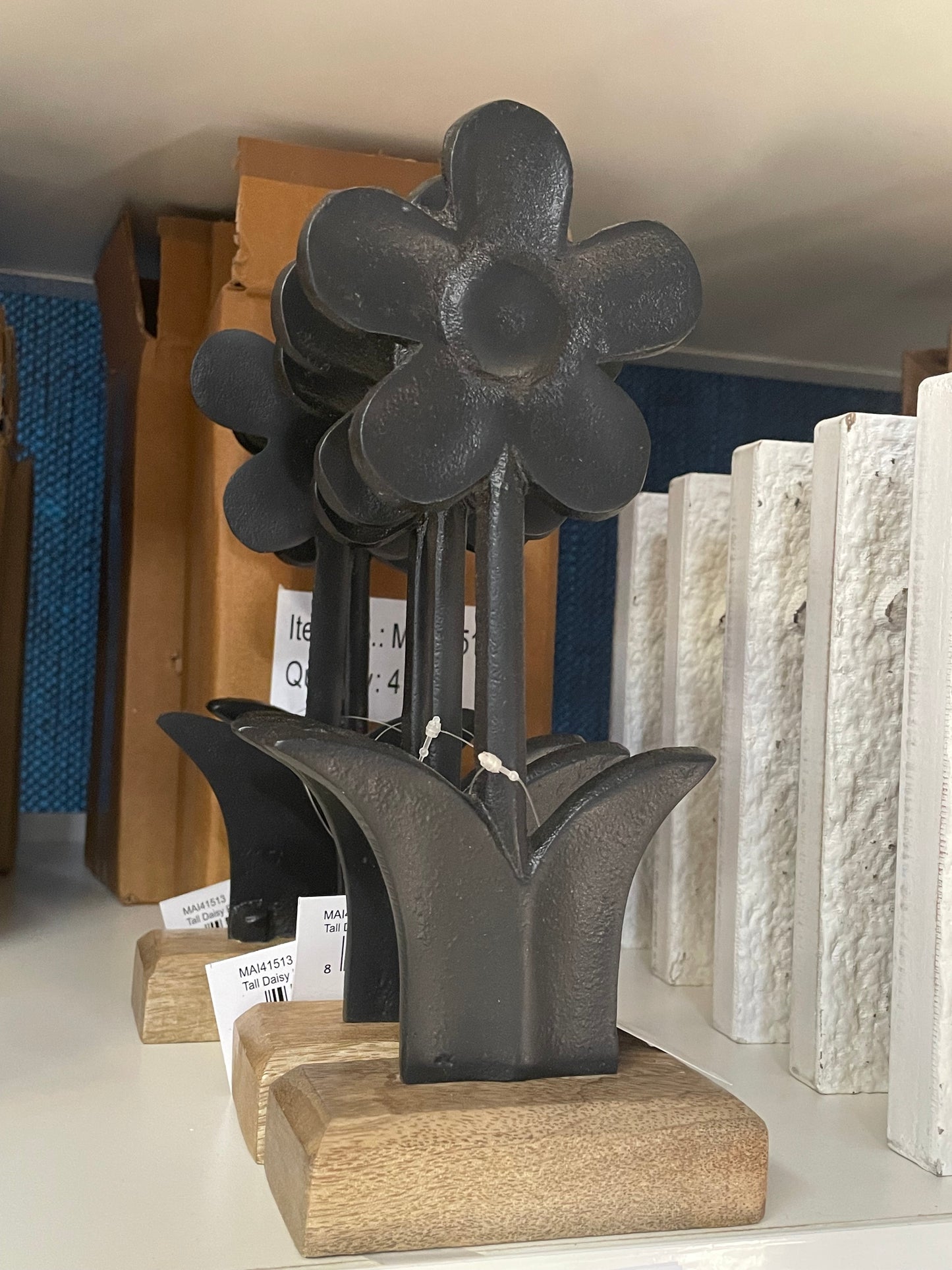 Spring Black Flower Sculptures - Various Sizes